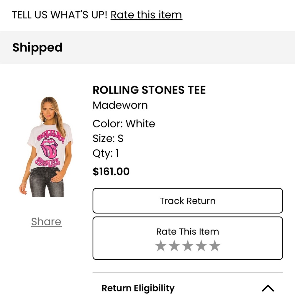 Madeworn Rolling Stones White Tee